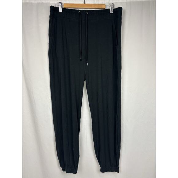 JCrew Eco Dreamiest Pajama Jogger Pant Women’s Large Black Drawstring Pockets - Picture 1 of 7